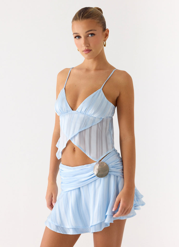Glynne Shell Mini Skirt - Baby Blue