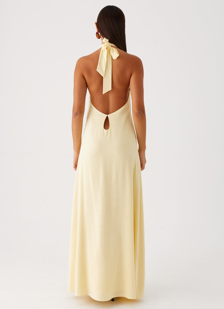 Golden Child Linen Maxi Dress - Yellow