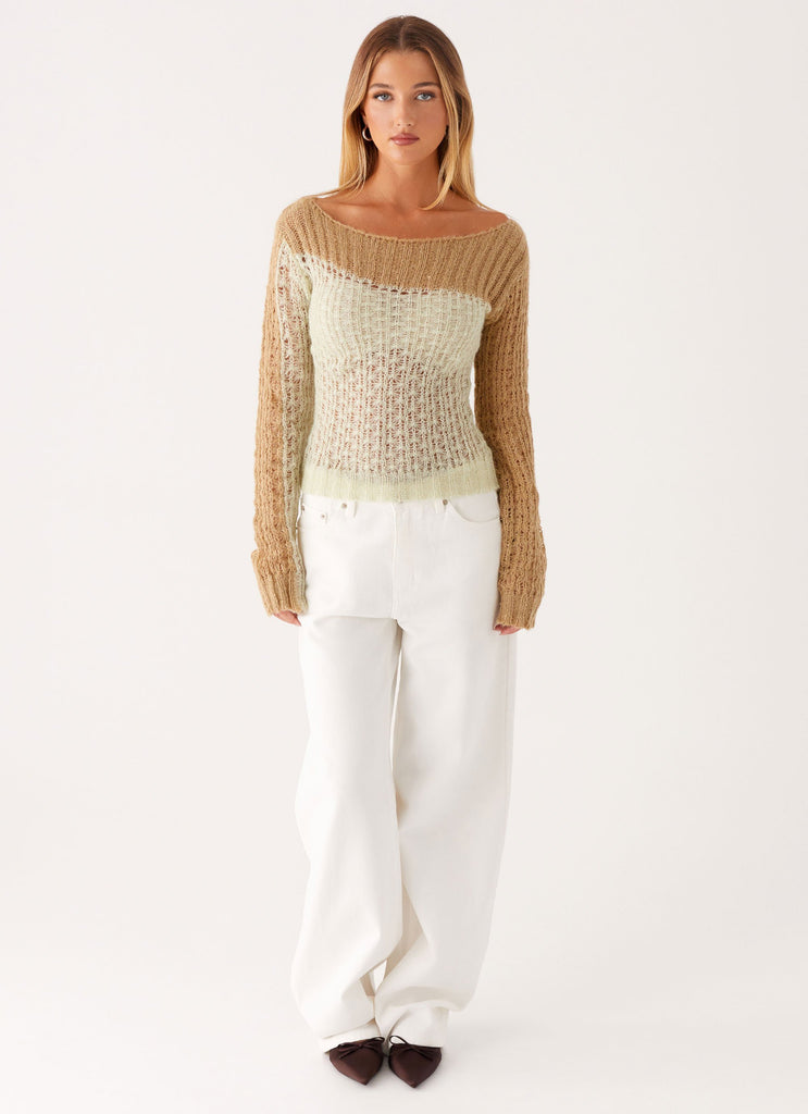 Gretchen Knit Top - Mint Spliced