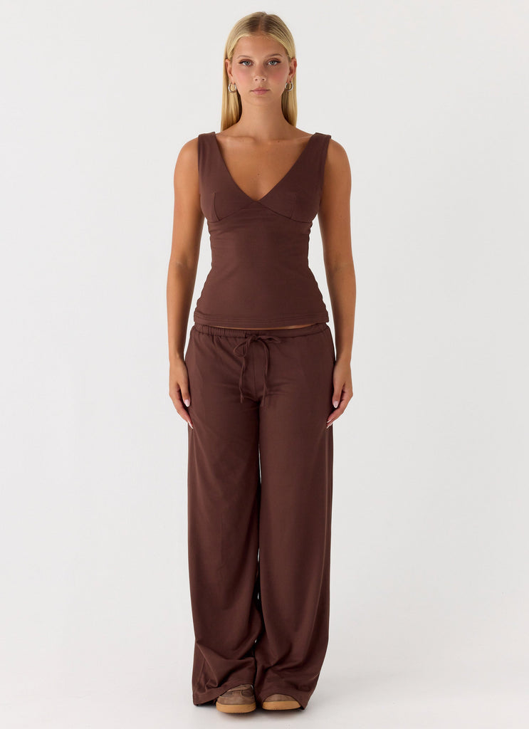 Hard To Tame Stretch Sweatpants - Chocolate