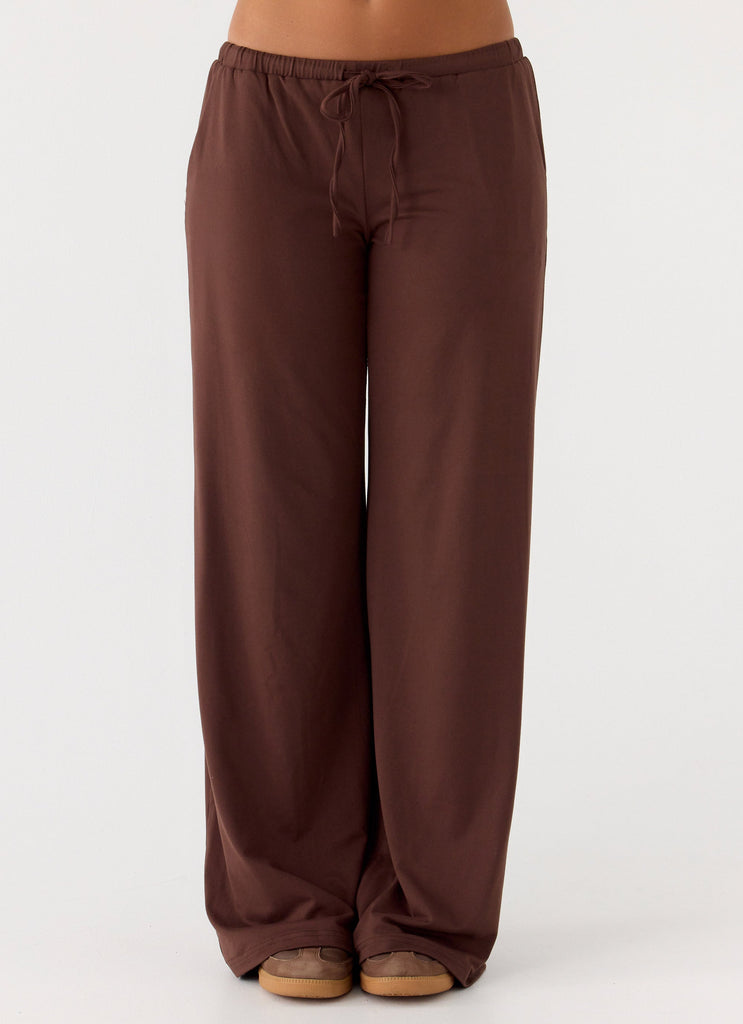 Hard To Tame Stretch Sweatpants - Chocolate