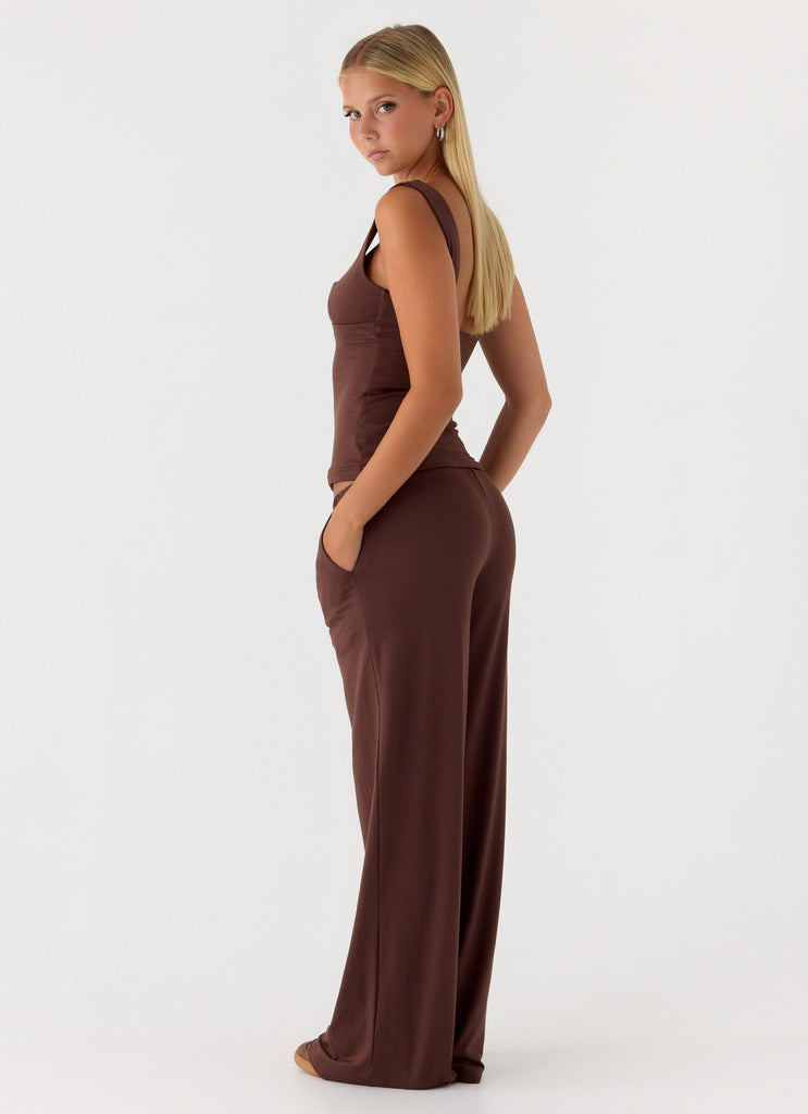 Hard To Tame Stretch Sweatpants - Chocolate