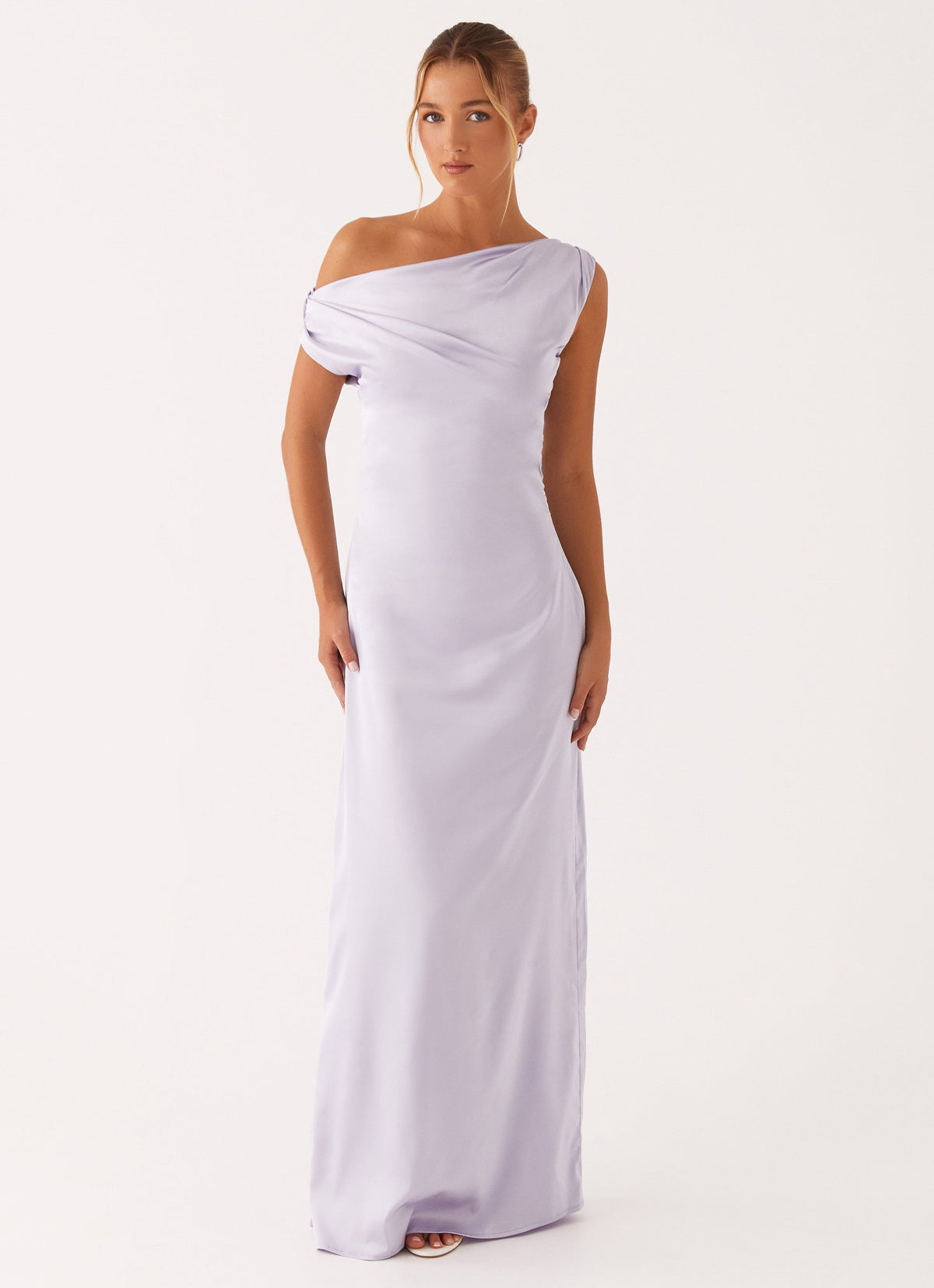Heart of Glass Satin Maxi Dress - Lilac