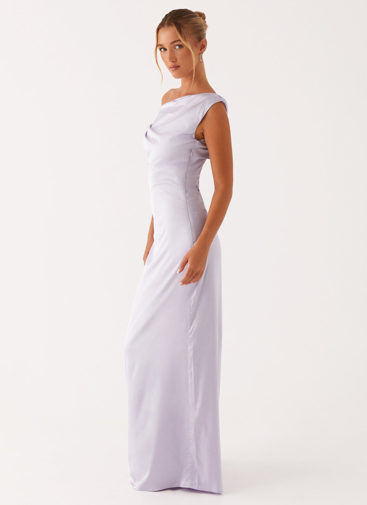 Heart of Glass Satin Maxi Dress - Lilac