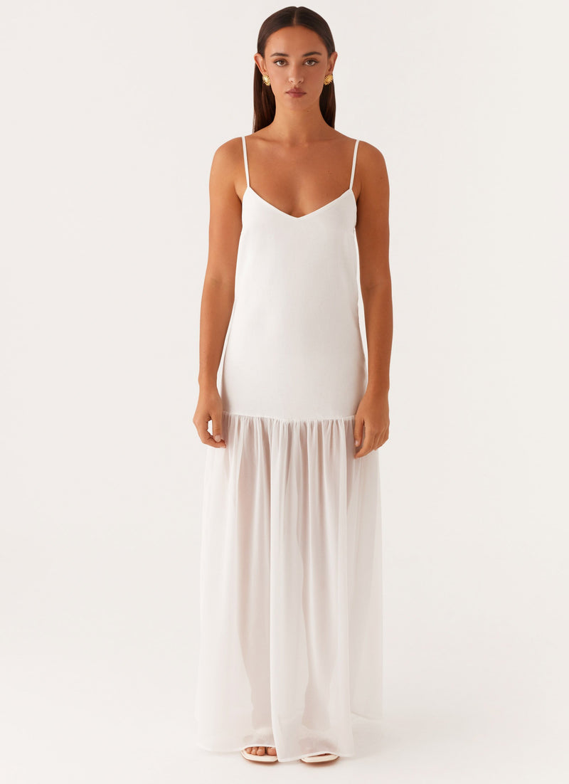 Heavenly Linen Maxi Dress - White