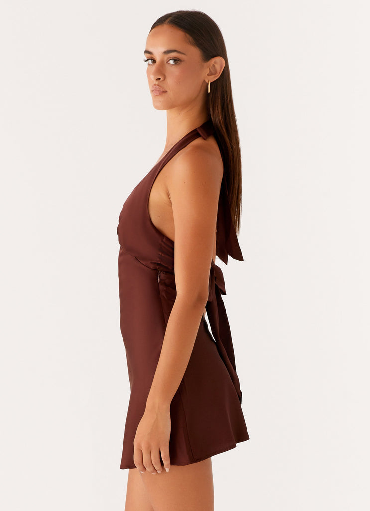 Heavy Hearted Mini Dress - Chocolate