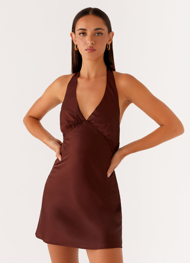 Heavy Hearted Mini Dress - Chocolate