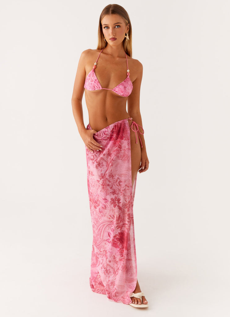 Here For It Beaded Maxi Skirt - Pink Print