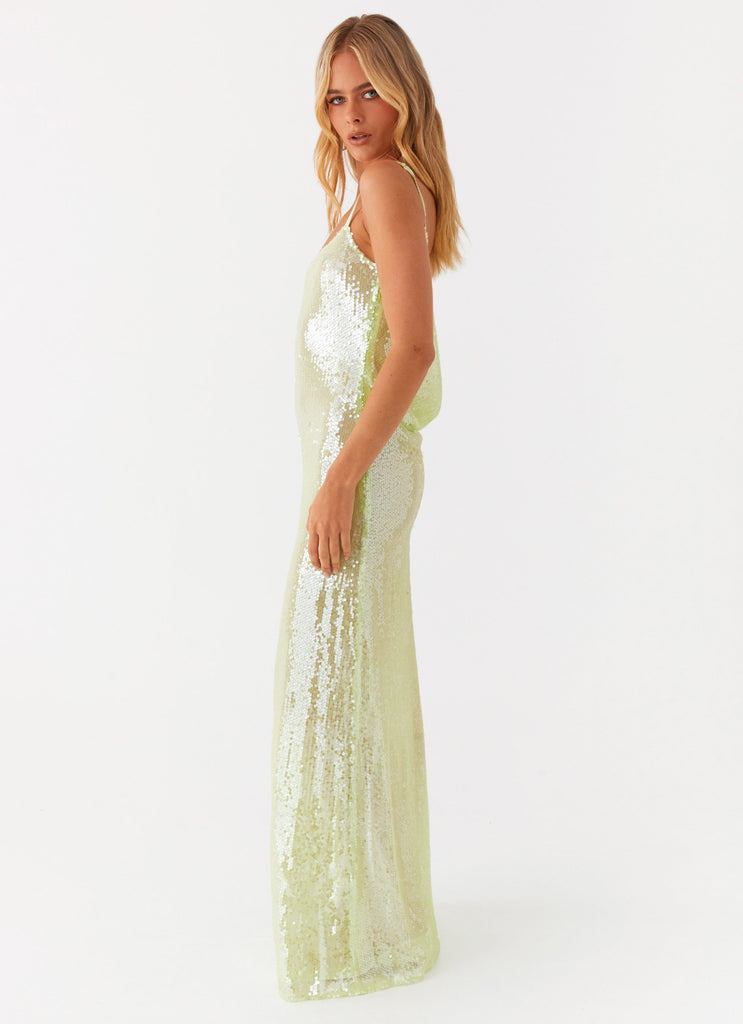 Higher Level Sequin Maxi Dress - Mint