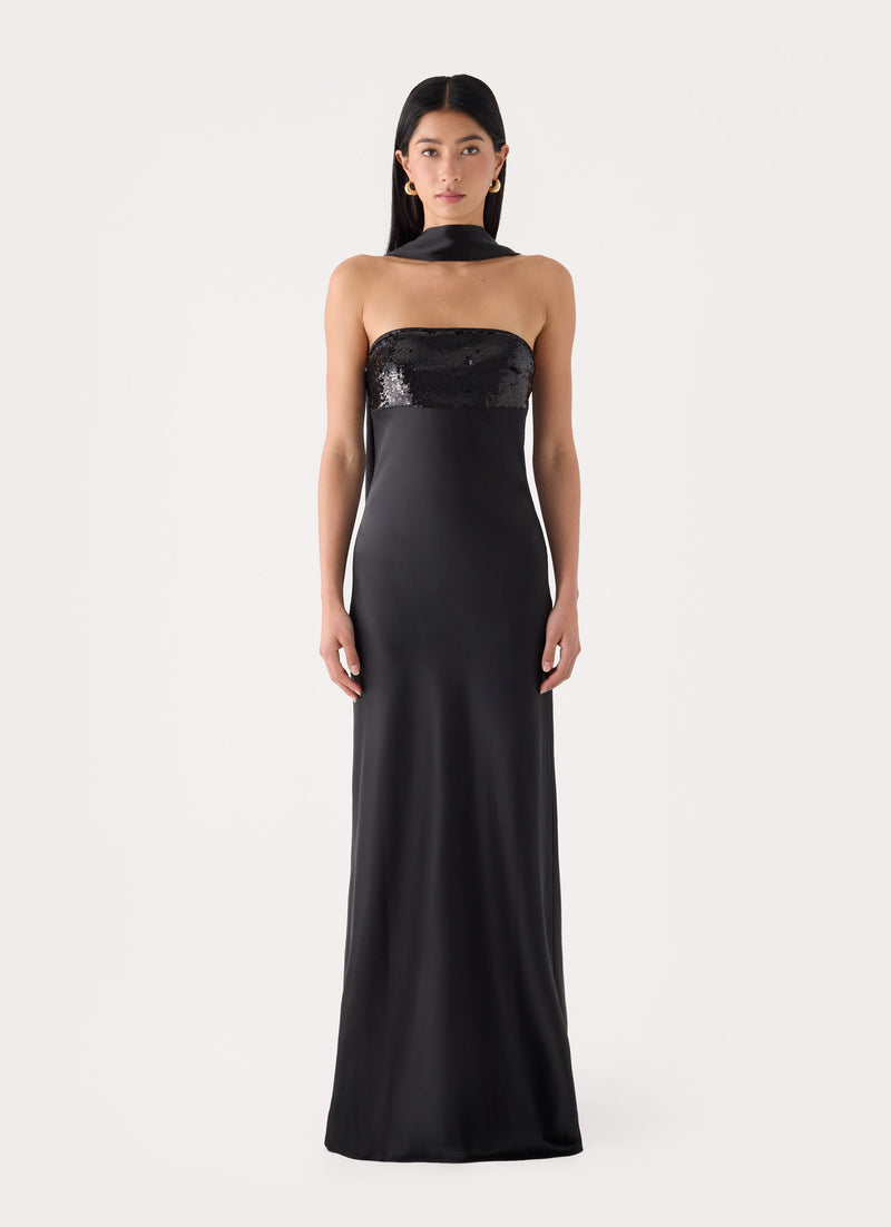 Hush Sequin Maxi Dress - Black