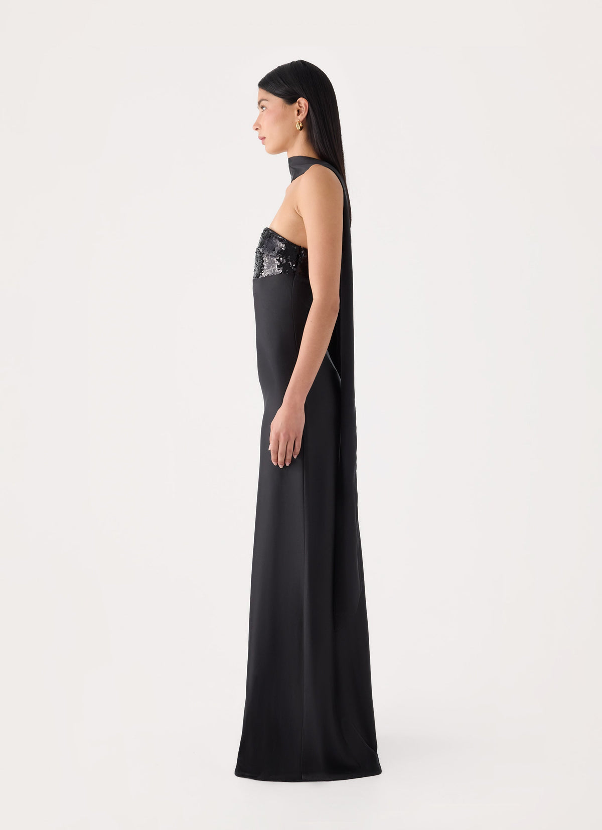 Hush Sequin Maxi Dress - Black