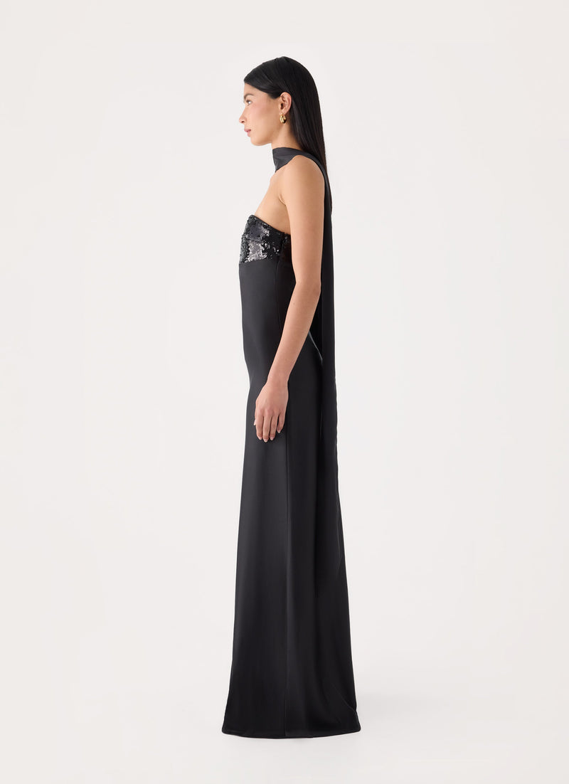 Hush Sequin Maxi Dress - Black