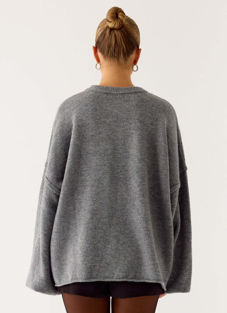 Jack Oversized Knit Sweater - Grey