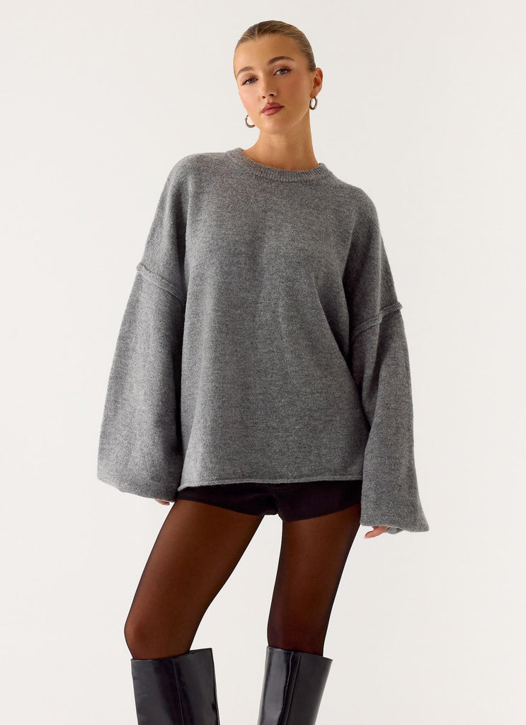 Jack Oversized Knit Sweater - Grey