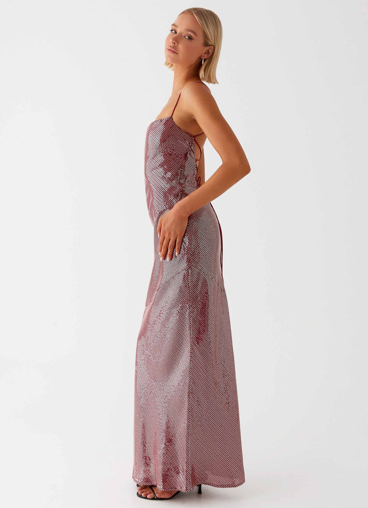 Womens Wild Roses Maxi Dress  in the colour  White in front of a light grey background