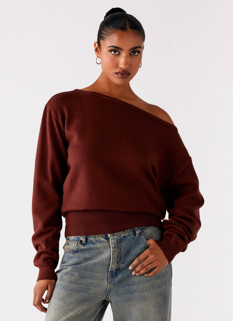 Jaelin Asymmetric Top - Chocolate
