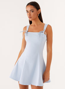 Jamaya Tie Mini Dress - Blue