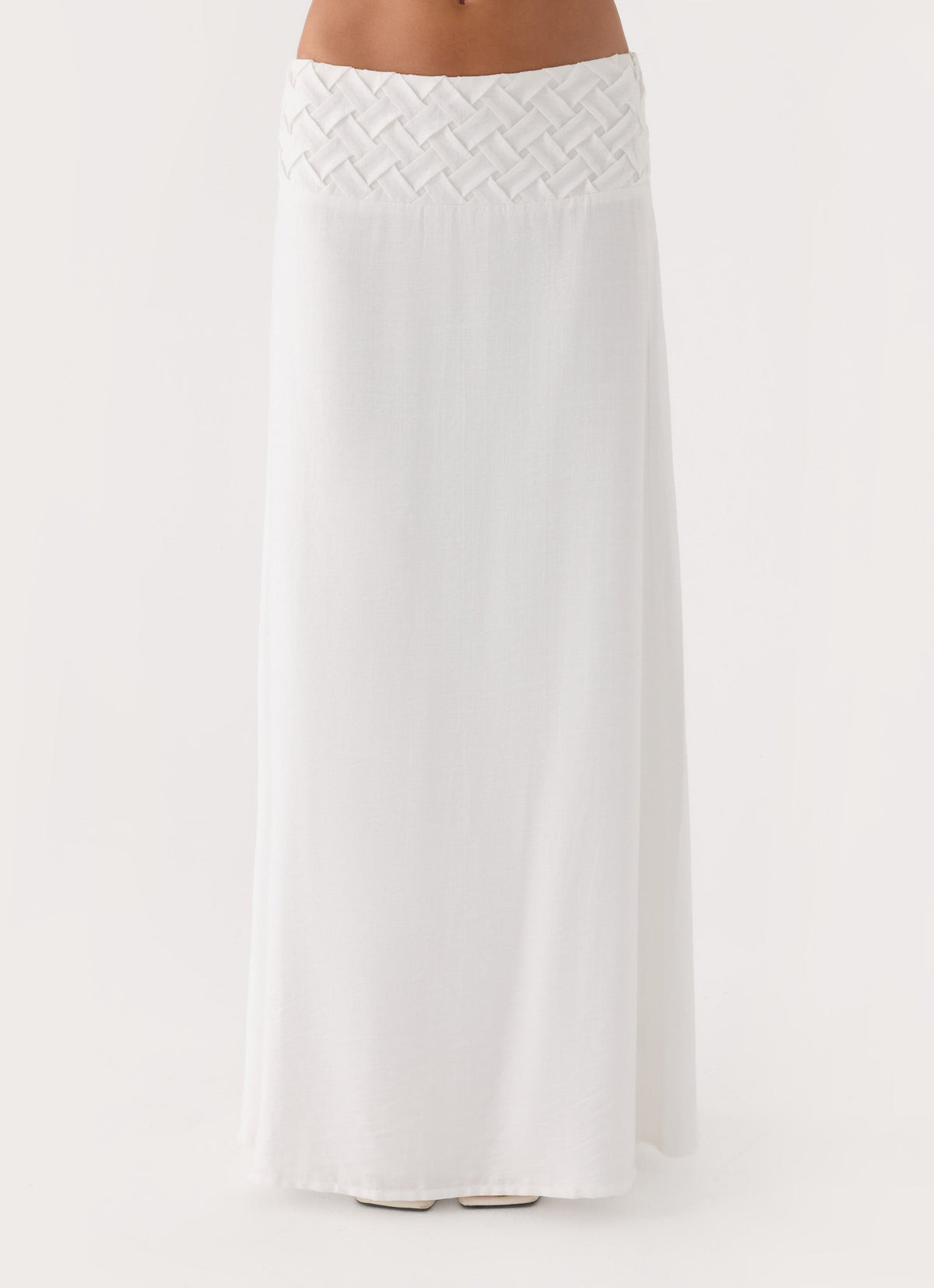 Jenna Crinkle Maxi Skirt - White