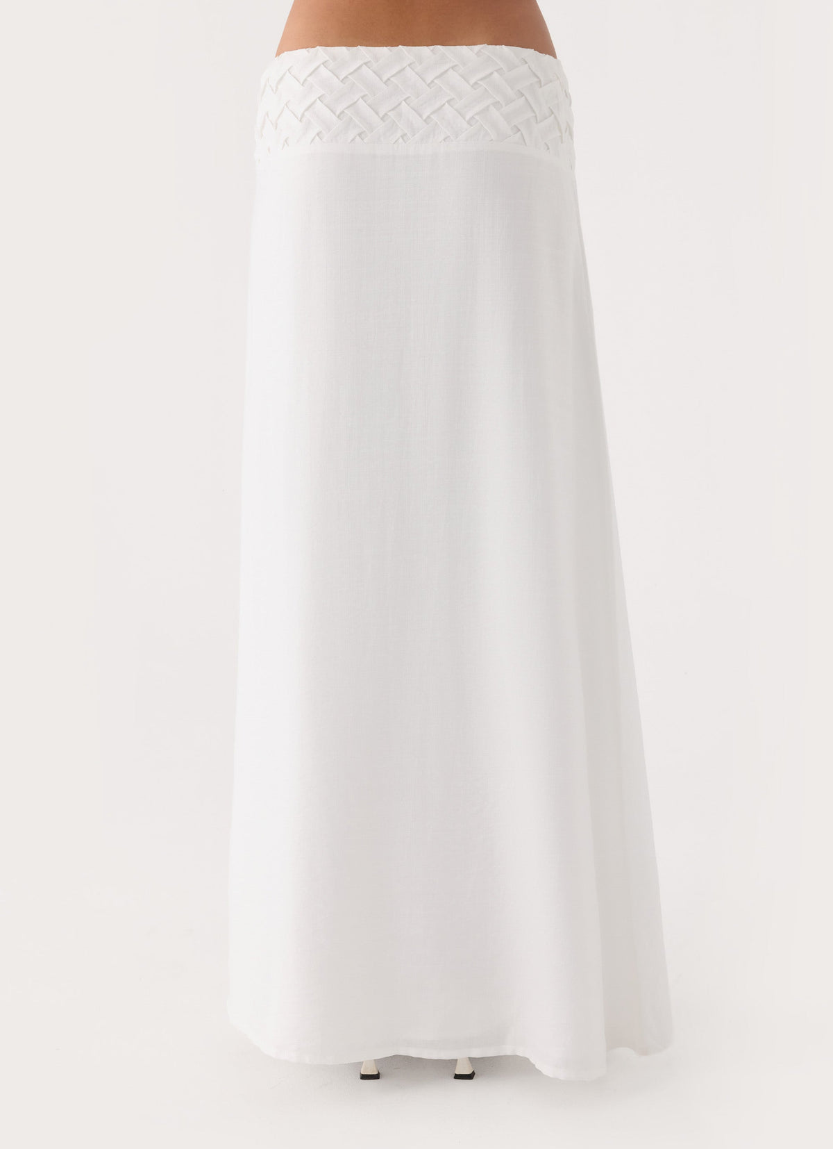 Jenna Crinkle Maxi Skirt - White