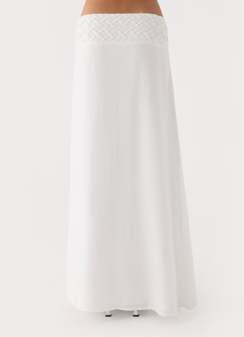 Jenna Crinkle Maxi Skirt - White