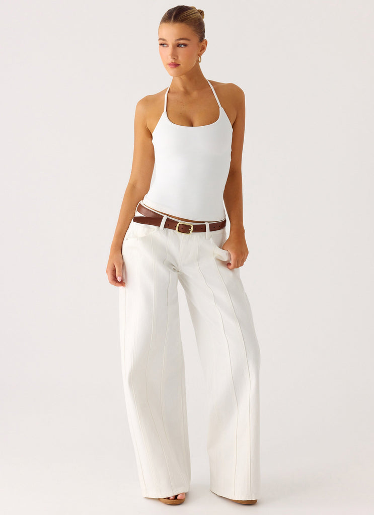 Johnny Low Rise Wide Leg Jeans - White