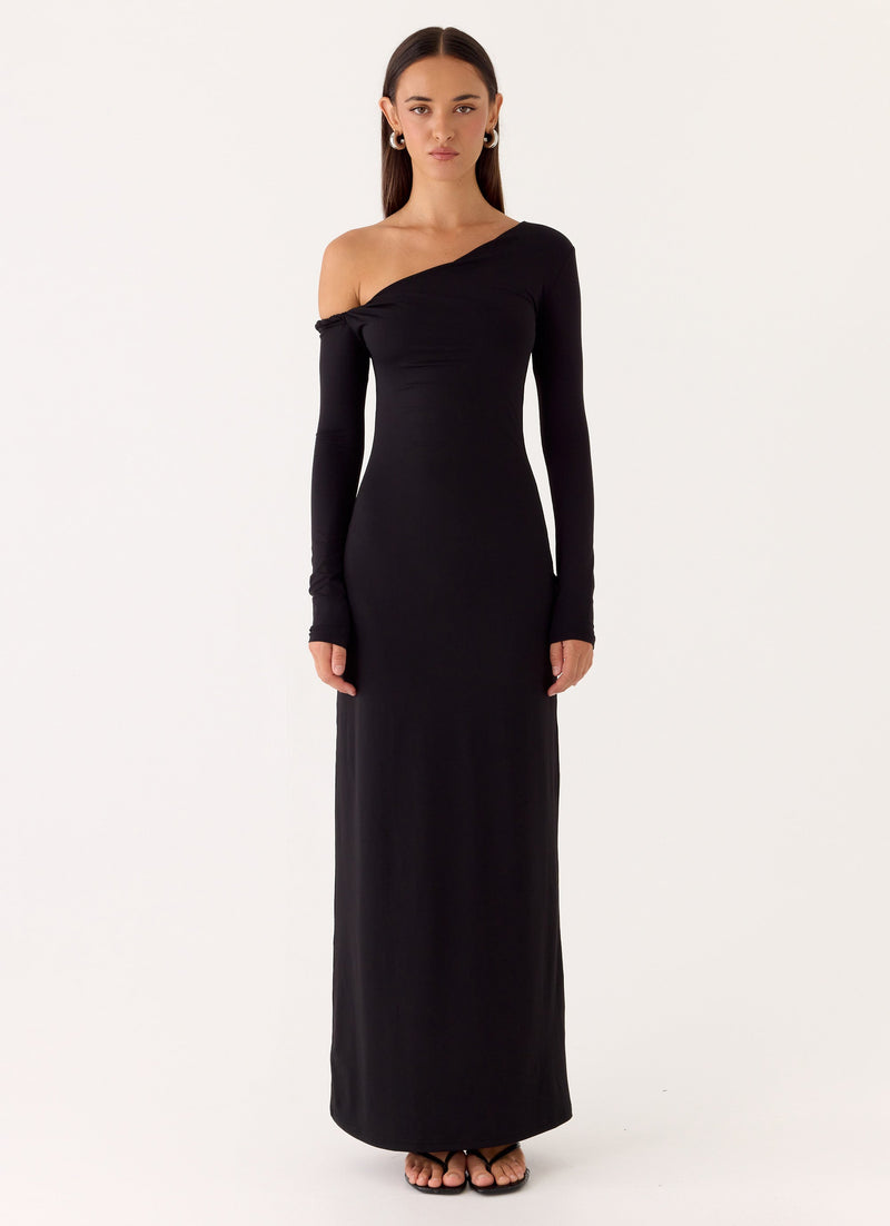 Jordana Twist Maxi Dress - Black