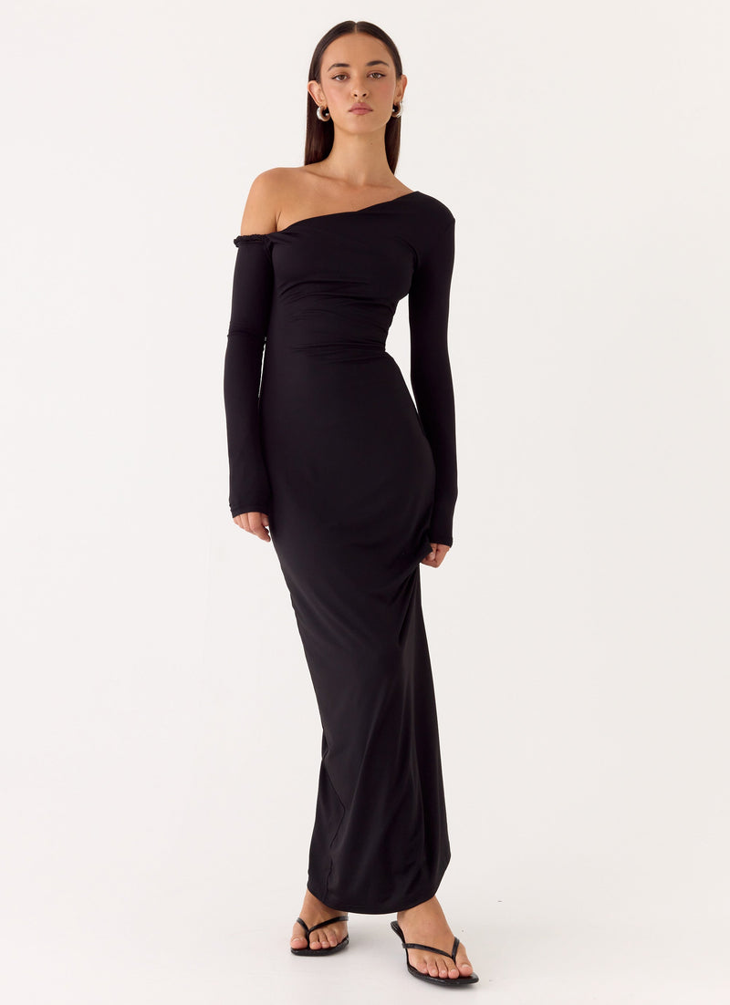 Jordana Twist Maxi Dress - Black
