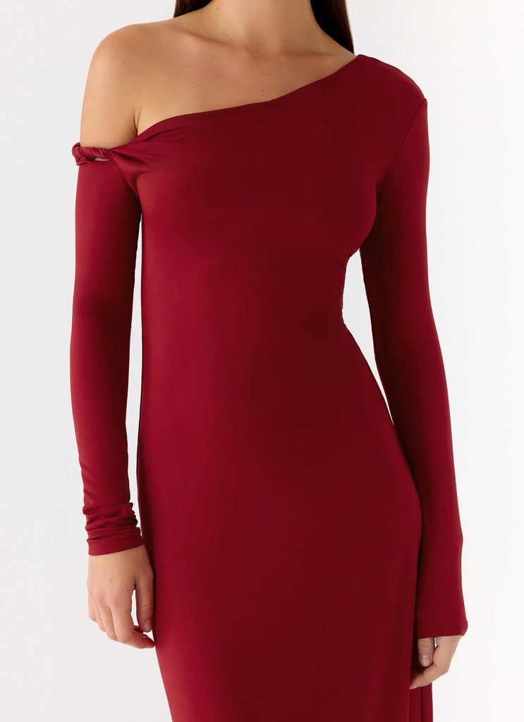 Jordana Twist Maxi Dress - Merlot
