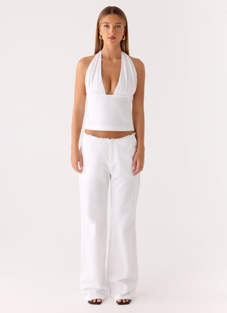 Josephina Linen Pant - White