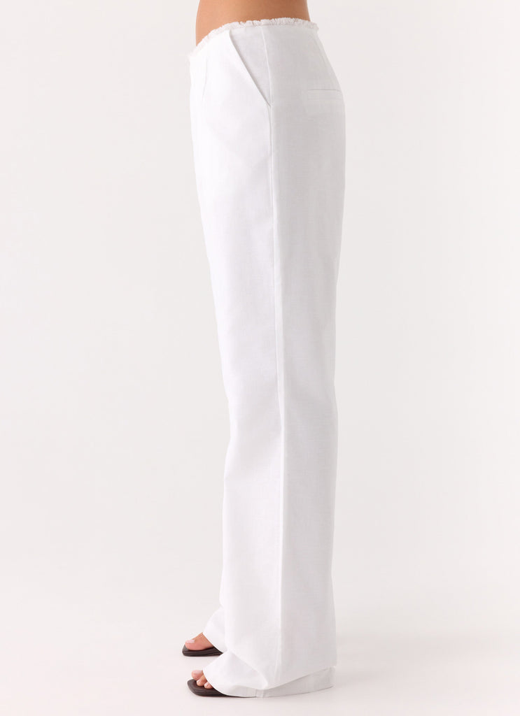 Josephina Linen Pant - White
