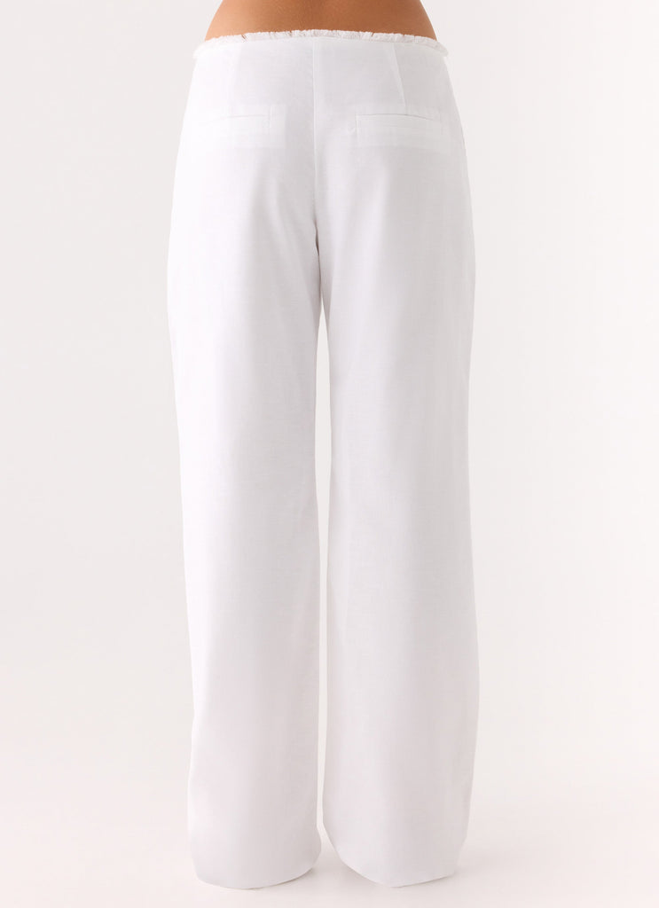 Josephina Linen Pant - White