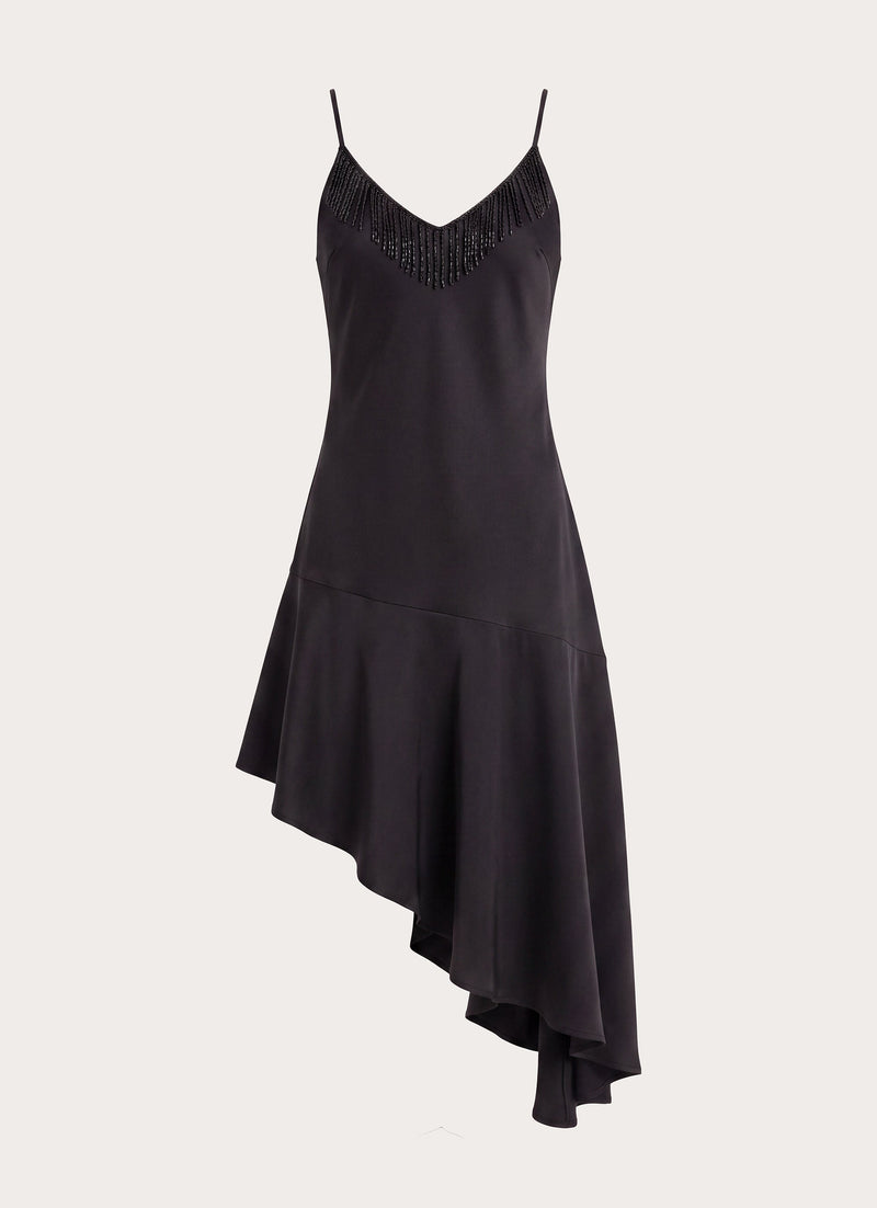 Julienna Satin Midi Dress - Black