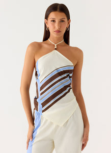 Julissa Halter Top - Purple Stripe