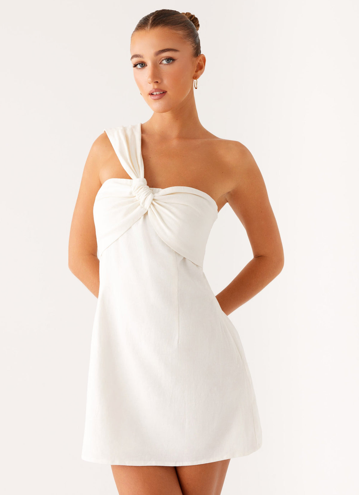 Kameron Linen Mini Dress  - White