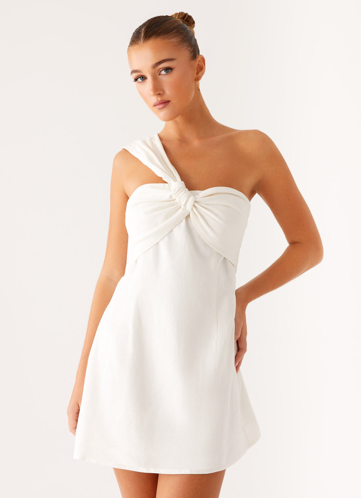 Kameron Linen Mini Dress  - White