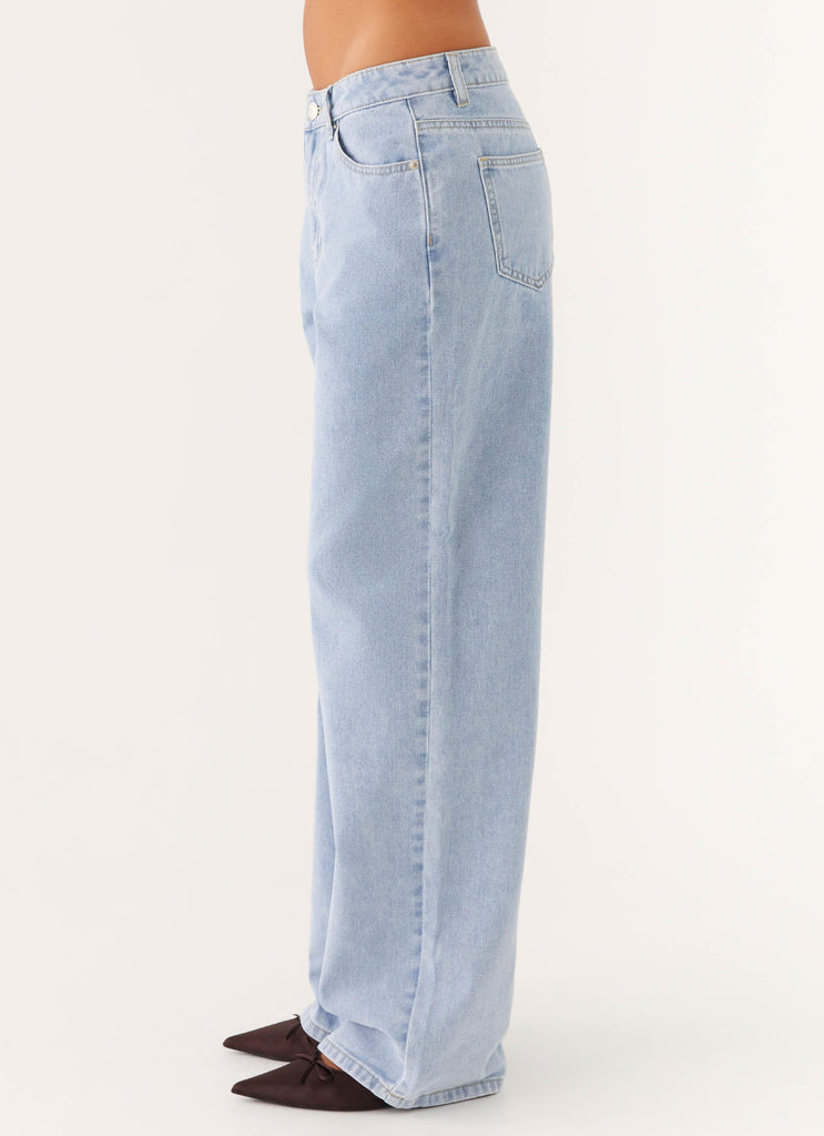 Keanna Low Rise Denim Jeans - Sky