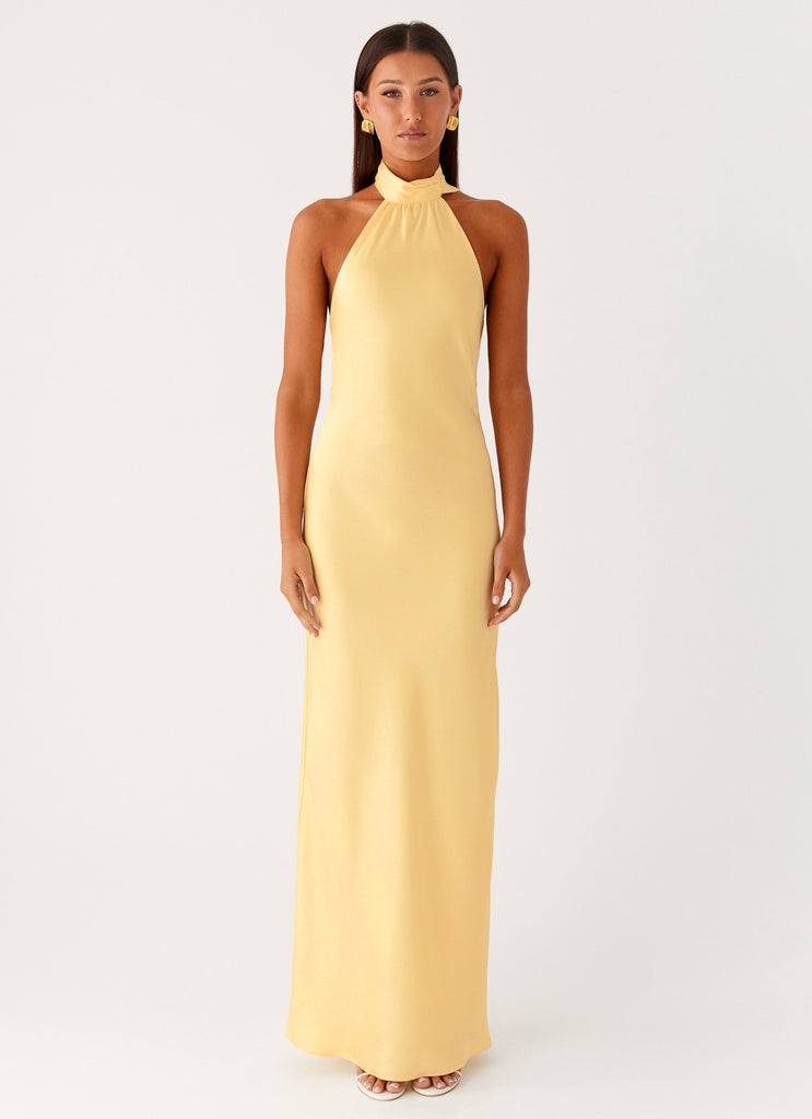 Keena Scarf Maxi Dress - Lemon