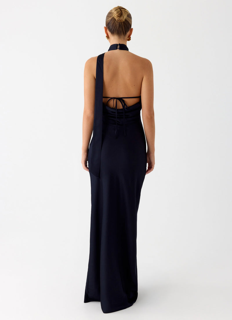 Keena Scarf Maxi Dress - Navy