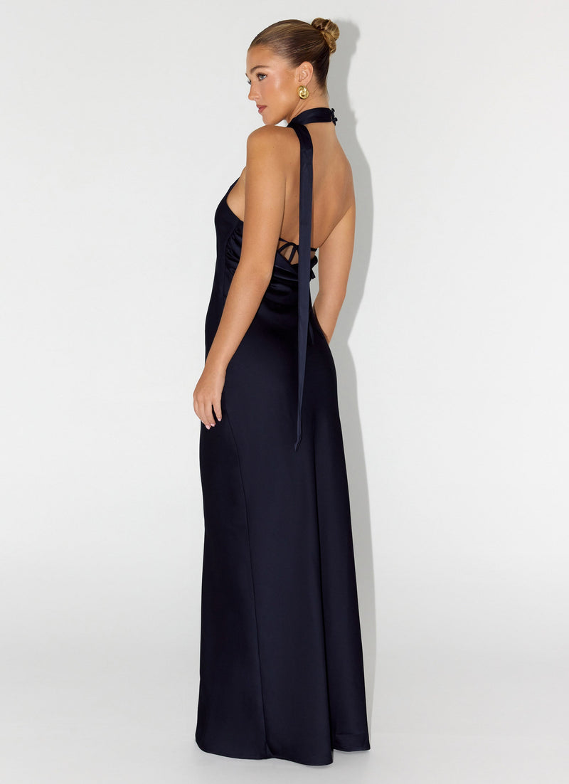 Keena Scarf Maxi Dress - Navy