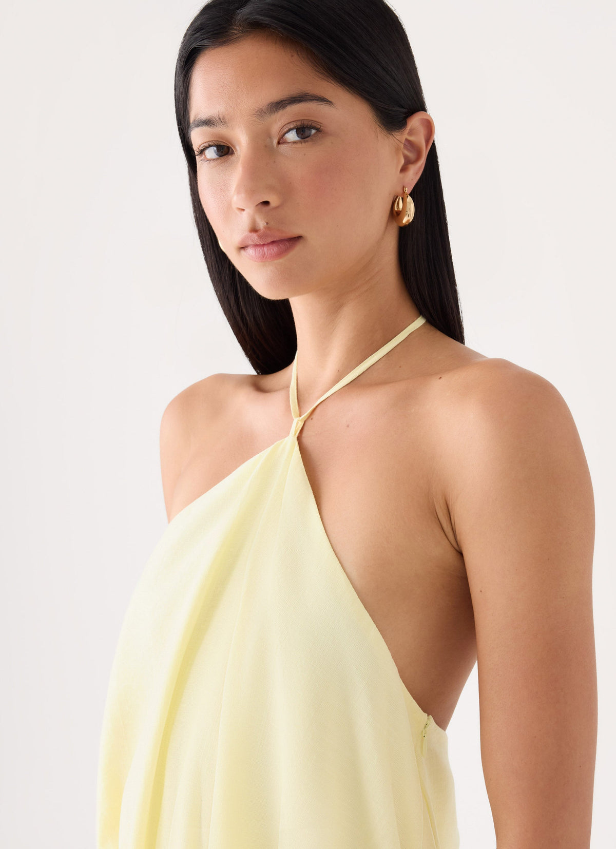 Keep It Secret Crinkle Mini Dress - Baby Yellow