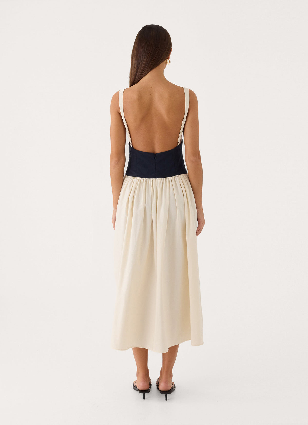 Kendall Midi Dress - Ivory/Black