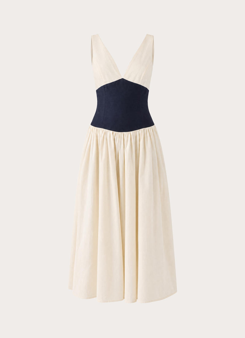 Kendall Midi Dress - Ivory/Black