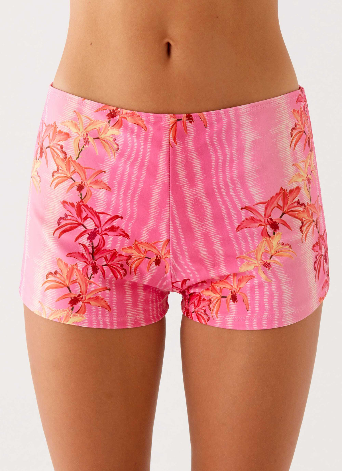 Layli Swim Shorts Tropical Pink Print 4 Peppermayo