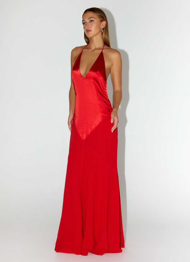 Leilah Maxi Dress - Cherry
