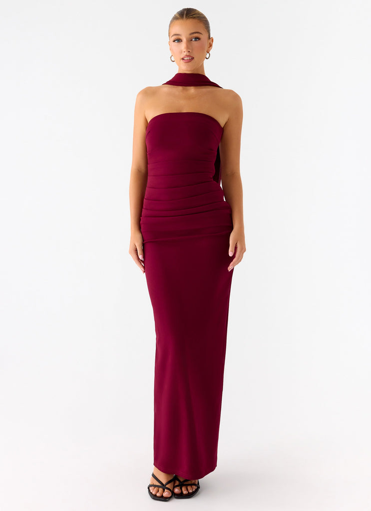 Libra Maxi Dress - Dark Cherry