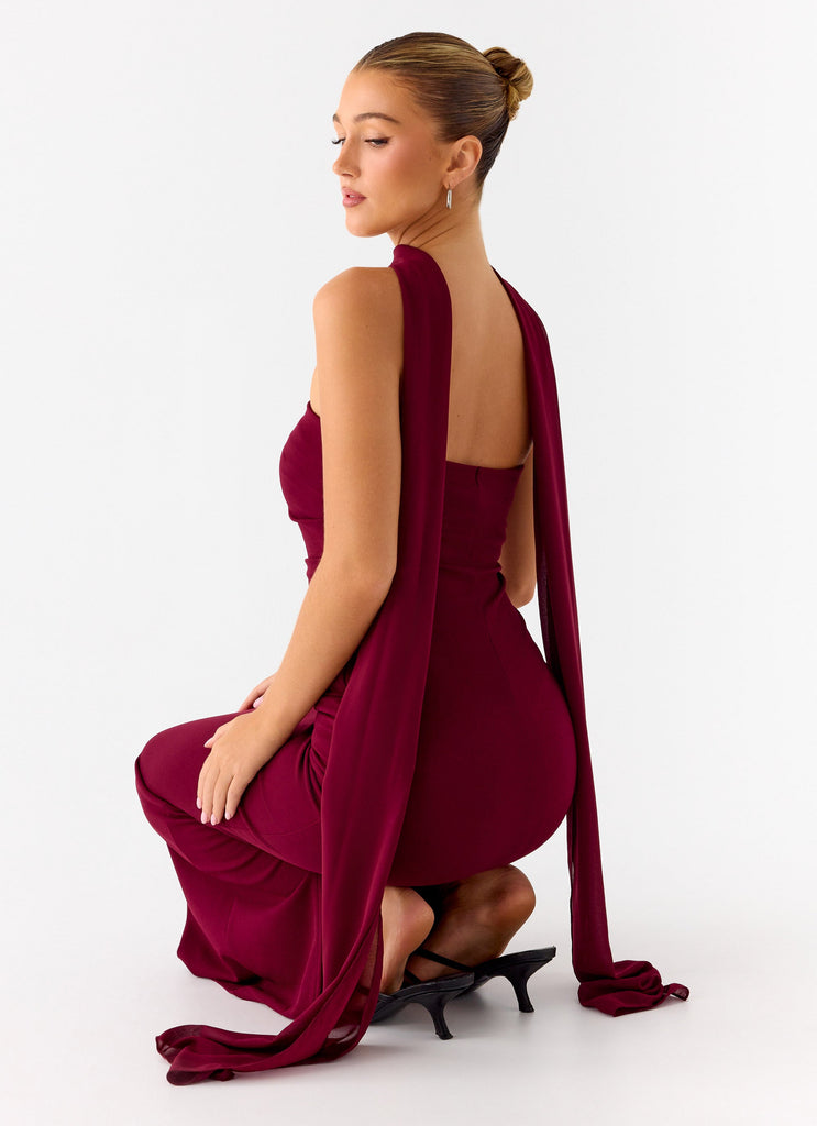 Libra Maxi Dress - Dark Cherry