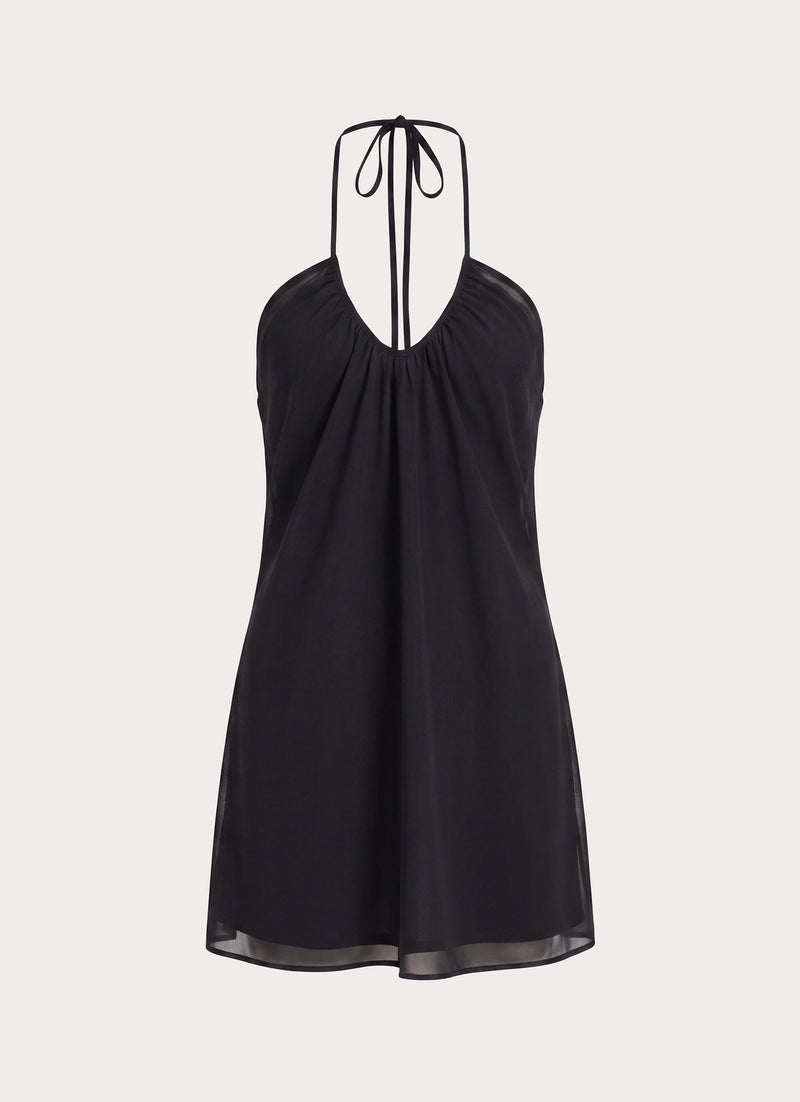 Lilliette Chiffon Mini Dress - Black