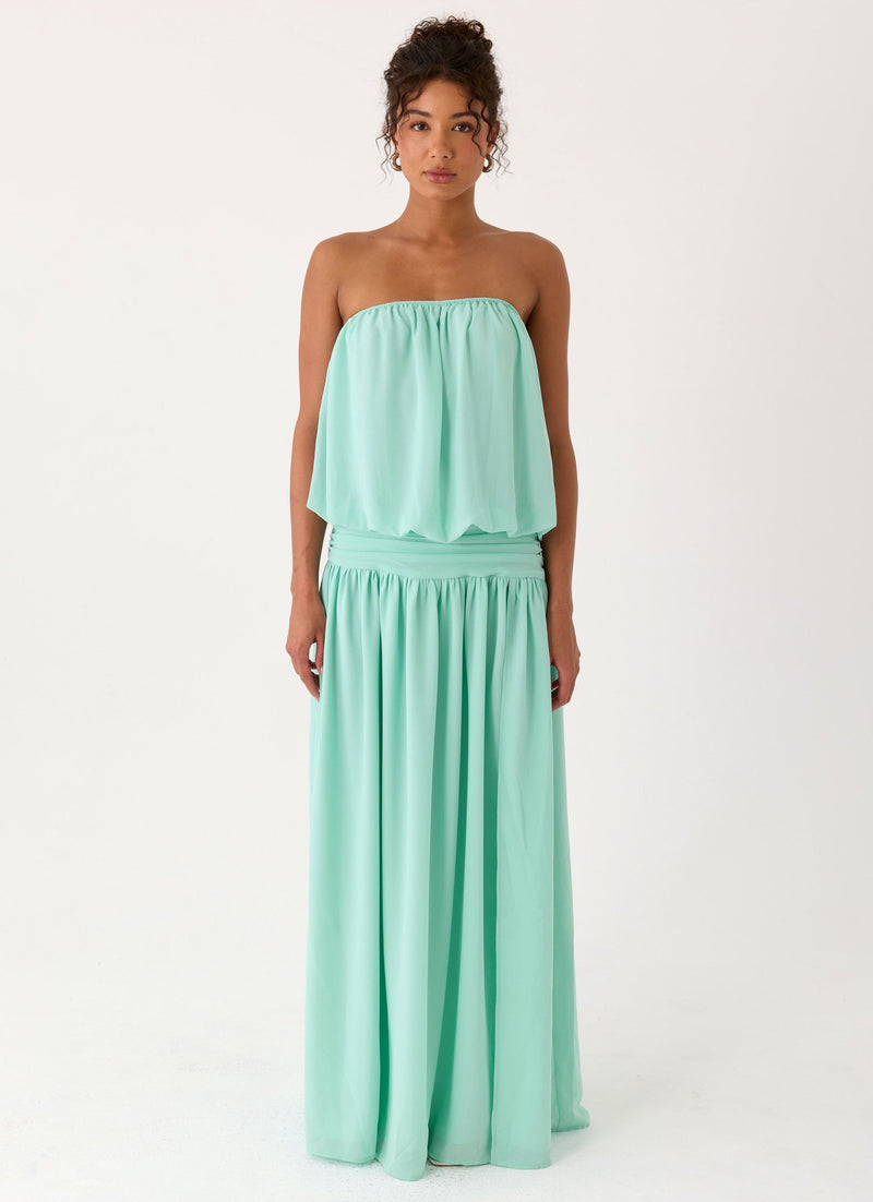 Lioras Strapless Maxi Dress - Aqua