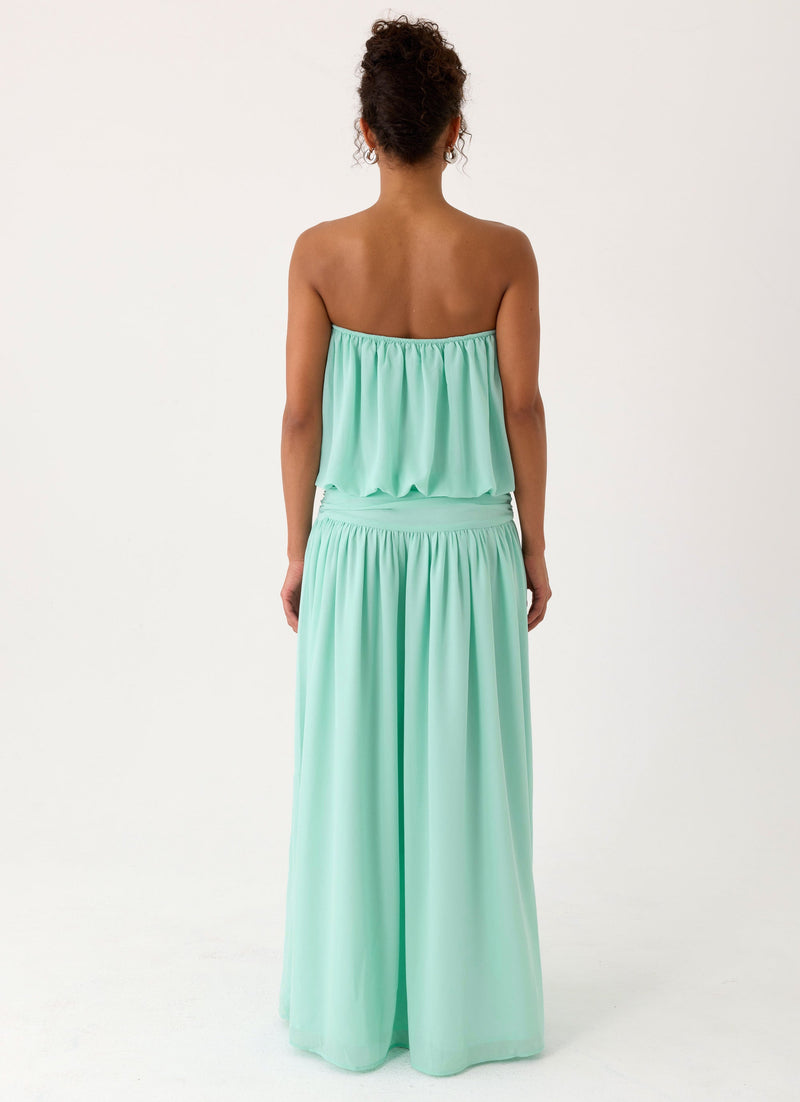 Lioras Strapless Maxi Dress - Aqua
