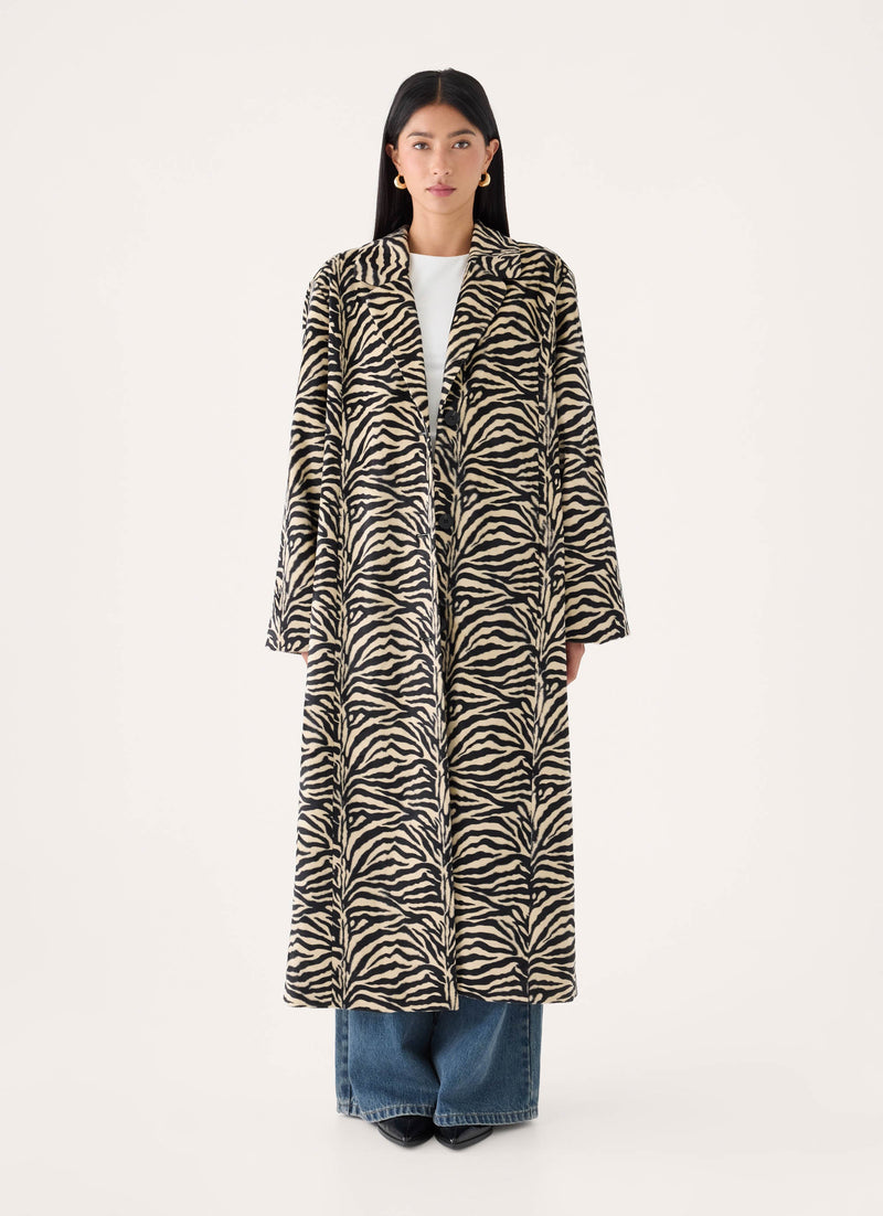 Lirena Fitted Zebra Coat - Zebra
